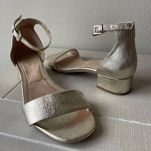 Gold Heels with Ankle Strap